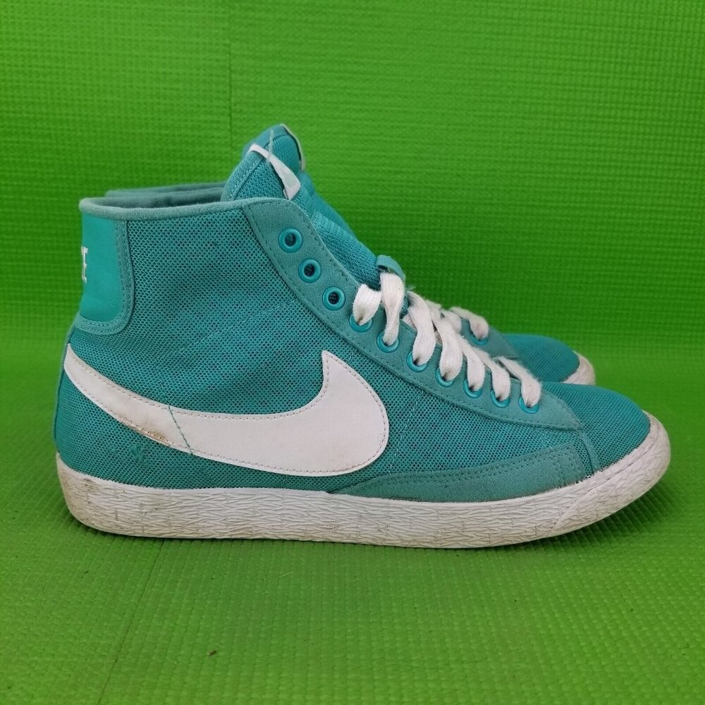 ✅Nike Blazer Mid Mesh Comfort Sneakers Womens Sz 8 Green Lace up Athletic Shoes - Picture 8 of 11